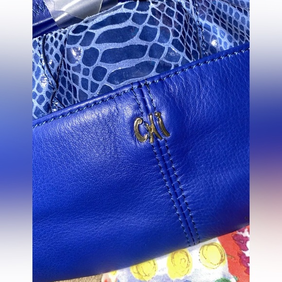 CHI Carlos Falchi Snakeskin Look-Leather CrossBody Purse Handbag VTG  W/Dust bag - Picture 6 of 10